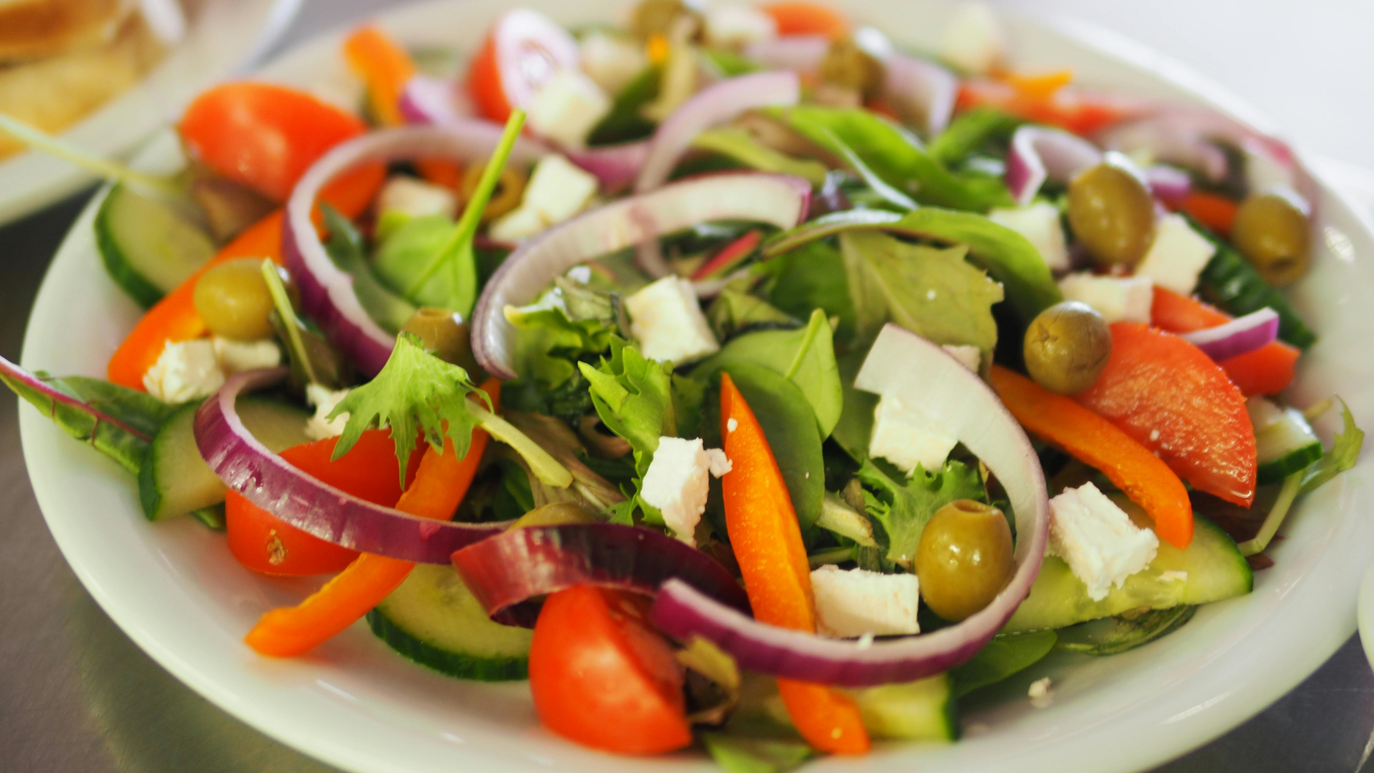 Gourmet dish with greens